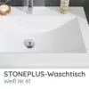 STONEPLUS wastafel wit 120 cm
